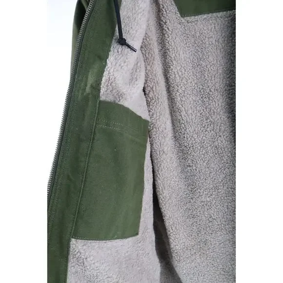 Carhartt Women's Washed Duck Sherpa Lined Jacket S 4-6 Green OJ4392-W NWT Read - Picture 4 of 6